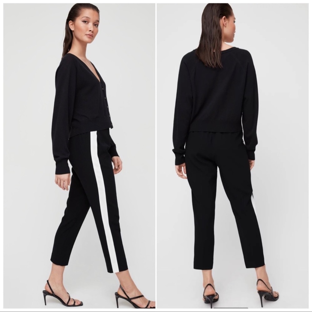 Aritzia Babaton Conan Pant Black with White Side Stripe